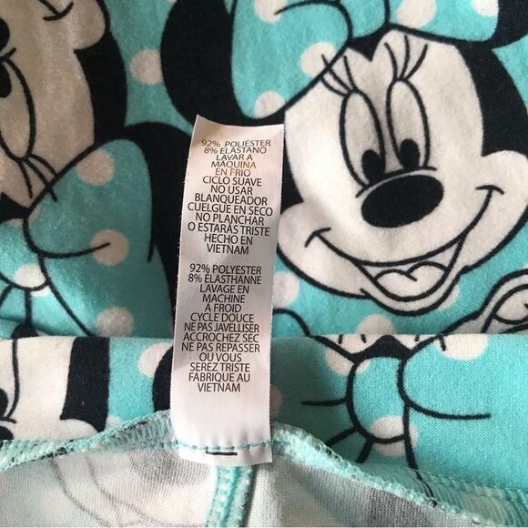 LuLaRoe Disney MINNIE Mouse Face AQUA BLUE Polka Dots Leggings - Picture 6 of 6